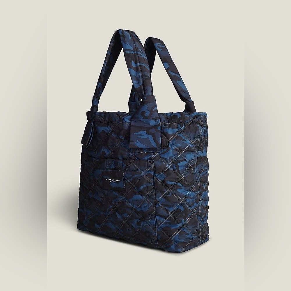 Marc Jacobs Camo Nylon Knot Large Navy Blue Camo Tote Shoulder Bag
